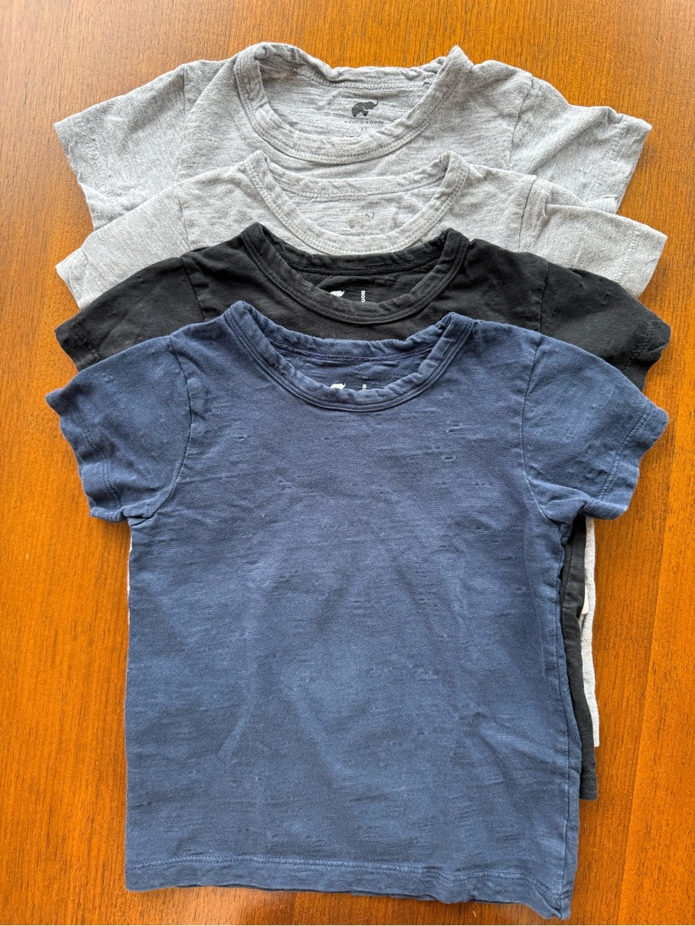 Monica + Andy, 3T, Kids Short-Sleeve Tee 4-Pack - Navy, Black, Gray